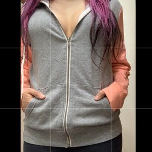 Pink and grey hoodie
